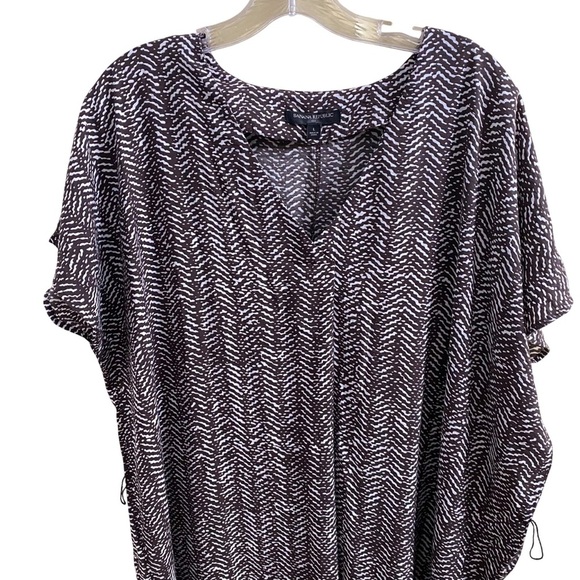 Banana Republic Black & White Mumu Dress Lightweight Boho Maxi Dress Size Large - Picture 2 of 8